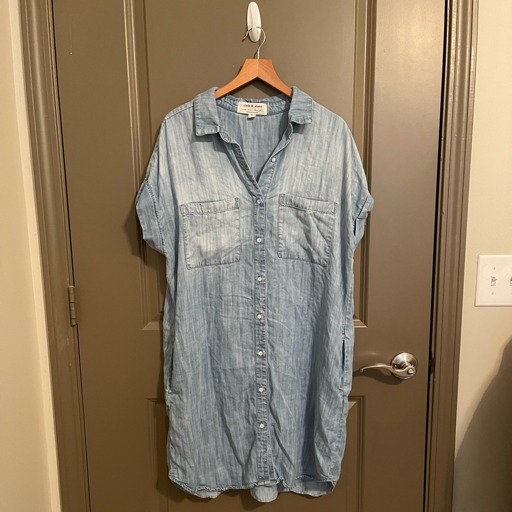 Anthropologie- cloth & stone chambray dress